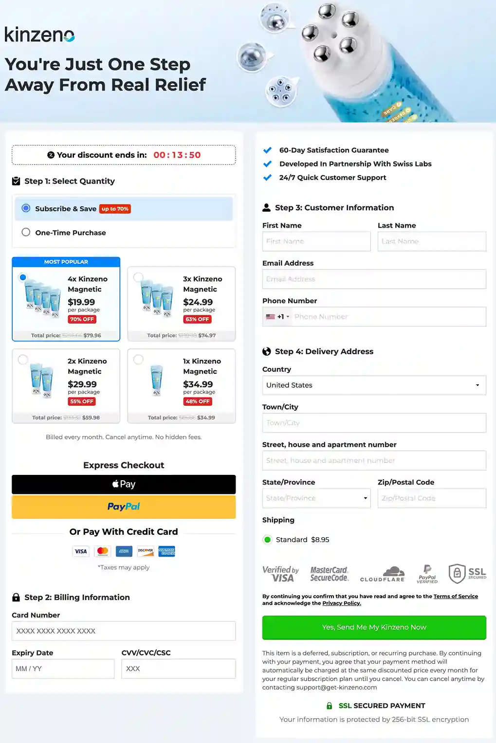 Kinzeno Secure Checkout
